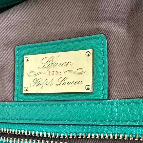 Ralph Lauren saddle bag all leather Kelly Green - Picture 2 of 9